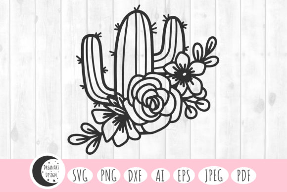 Cactus SVG: Floral Cactus SVG
