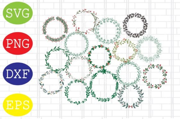 Christmas Wreath SVG, Floral Wreath SVG