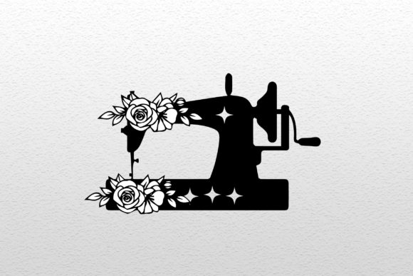 Cute Sewing Floral Papercut SVG