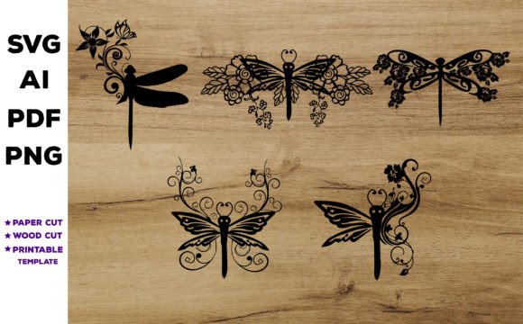 Dragonfly Floral Bundle SVG File