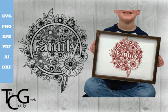 Family Floral Zentangle SVG