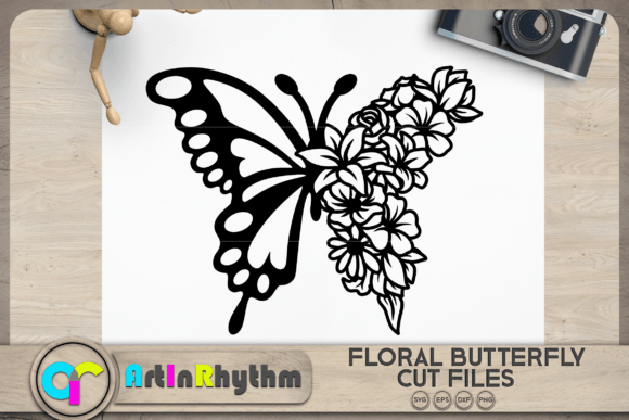 Floral Butterfl Svg, Floral Animals Svg