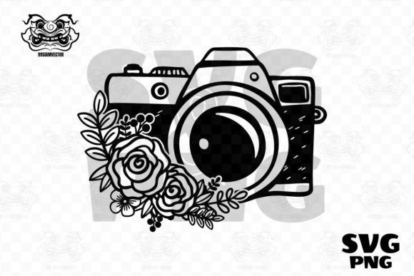 Floral Camera SVG File, Flower Camera