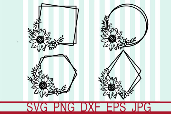 Floral Frame SVG: Sunflower Frame SVG