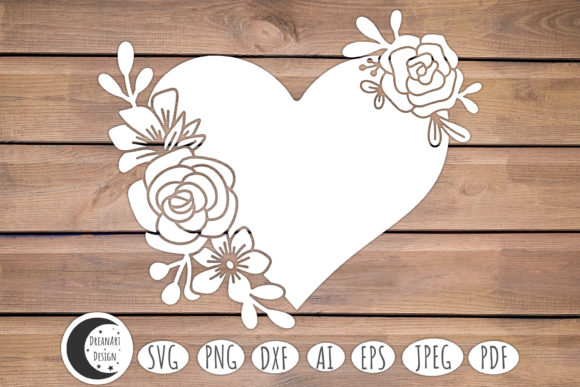 Floral Heart SVG for Valentine Embroidery