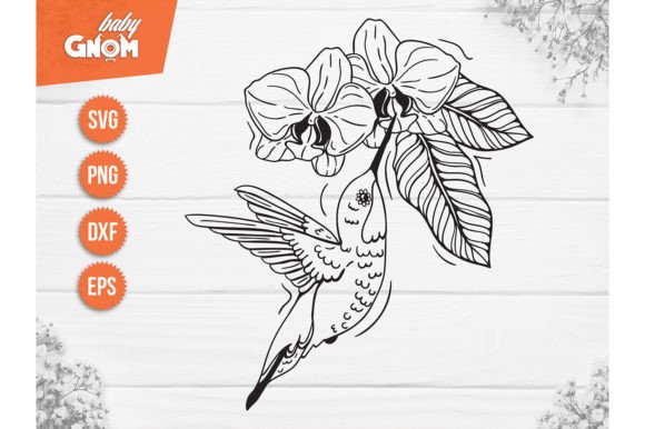 Floral Hummingbird SVG, Hummingbird Flow
