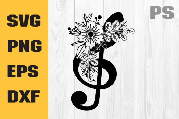 Floral Note & Treble Clef SVG Set