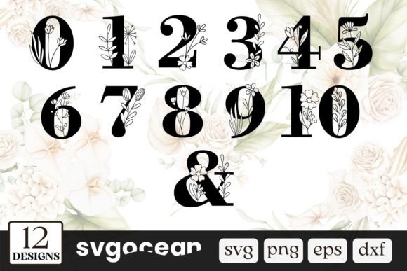 Floral Numbers SVG Bundle