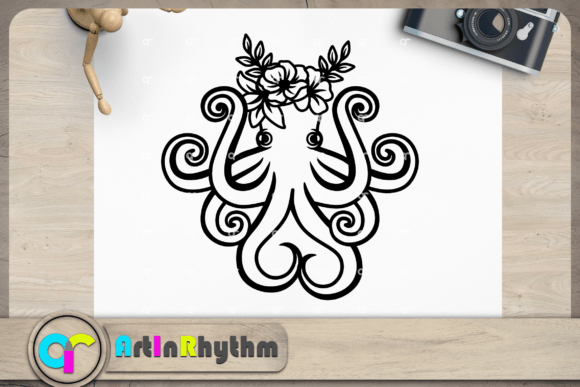 Floral Octopus SVG, Sea Animals SVG