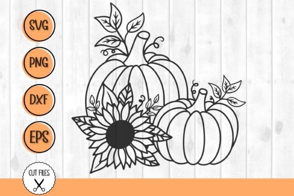 Floral Pumpkin SVG for Fall Embroidery