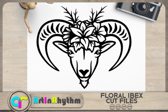 Floral Ram SVG, Floral Animal SVG