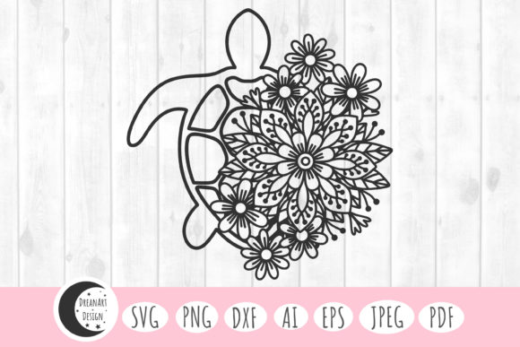 Floral Turtle SVG: Mandala Meets Nature
