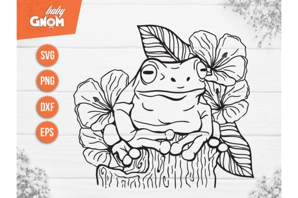 Frog SVG Floral Frog Svg Tropical Svg