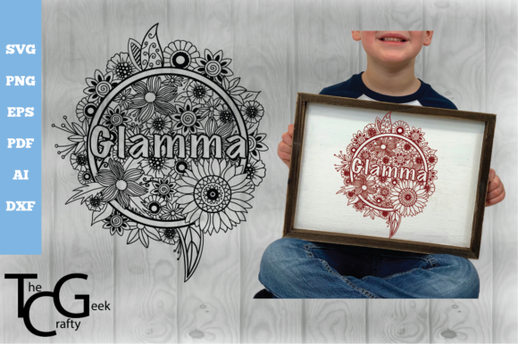 Glamma Floral Zentangle SVG