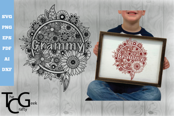 Grammy Floral Zentangle SVG