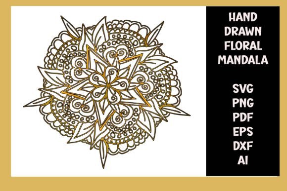 Hand Drawn Floral Mandala SVG