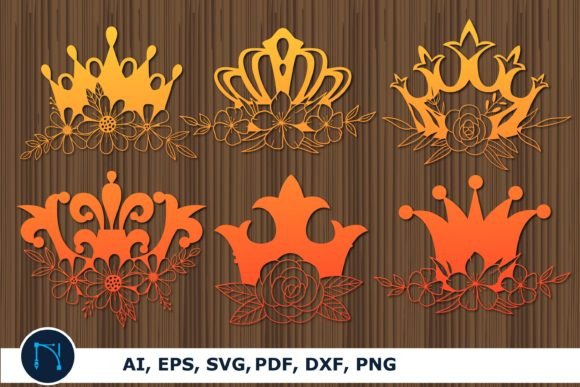 Laser Paper Cut Floral Crown SVG Bundle