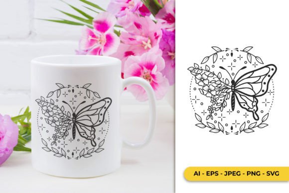 Mystical Floral Butterfly SVG