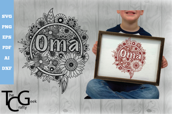 Oma Floral Zentangle SVG