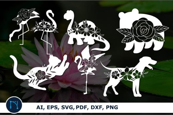 Paper Cut Animal Floral Decor SVG Bundle