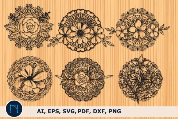 Paper Cut Floral Mandala SVG Bundle