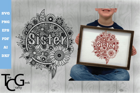 Sister Floral Zentangle SVG