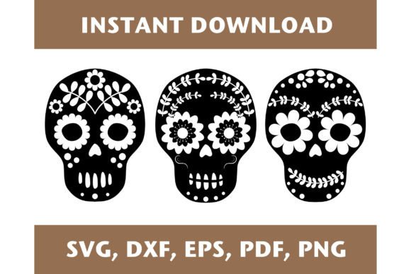 Sugar Skull SVG, Floral Skull Template