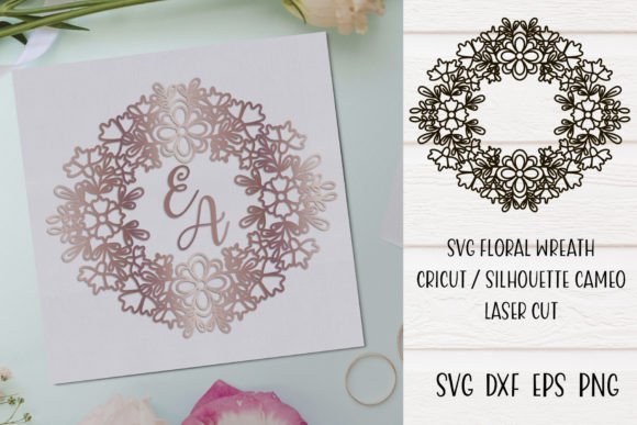 SVG Floral Oval Frame for Laser Cut