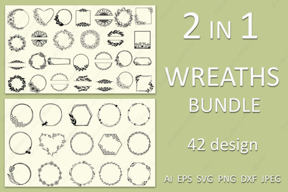 Wreaths Bundle SVG: Floral Frame & Border